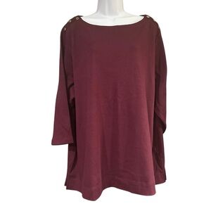 NWT Croft & Barrow Classic Burgundy Top – Size 2X (Women’s Plus)